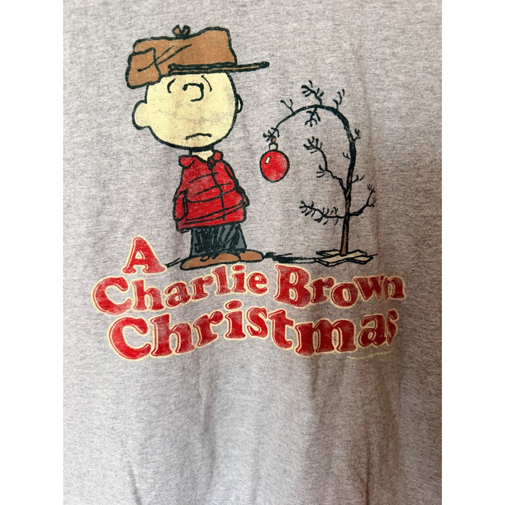 Peanuts A Charlie Brown Christmas Graphic T-Shirt Mens Large Heather Grey Yazbek - Picture 4 of 4